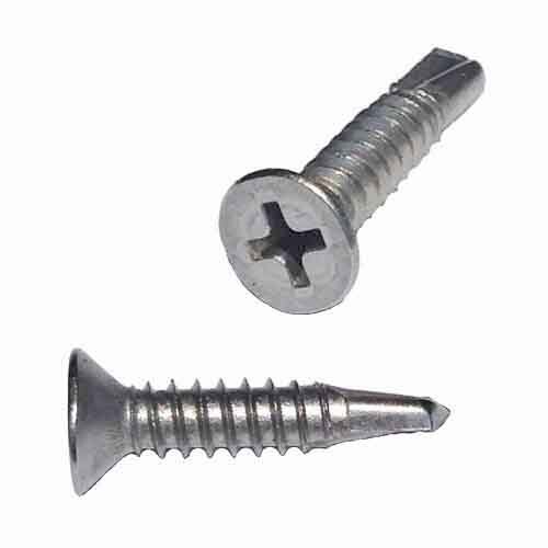 FPTEK122S #12 X 2" Flat Head, Phillips, Self-Drilling Screw, 18-8 Stainless